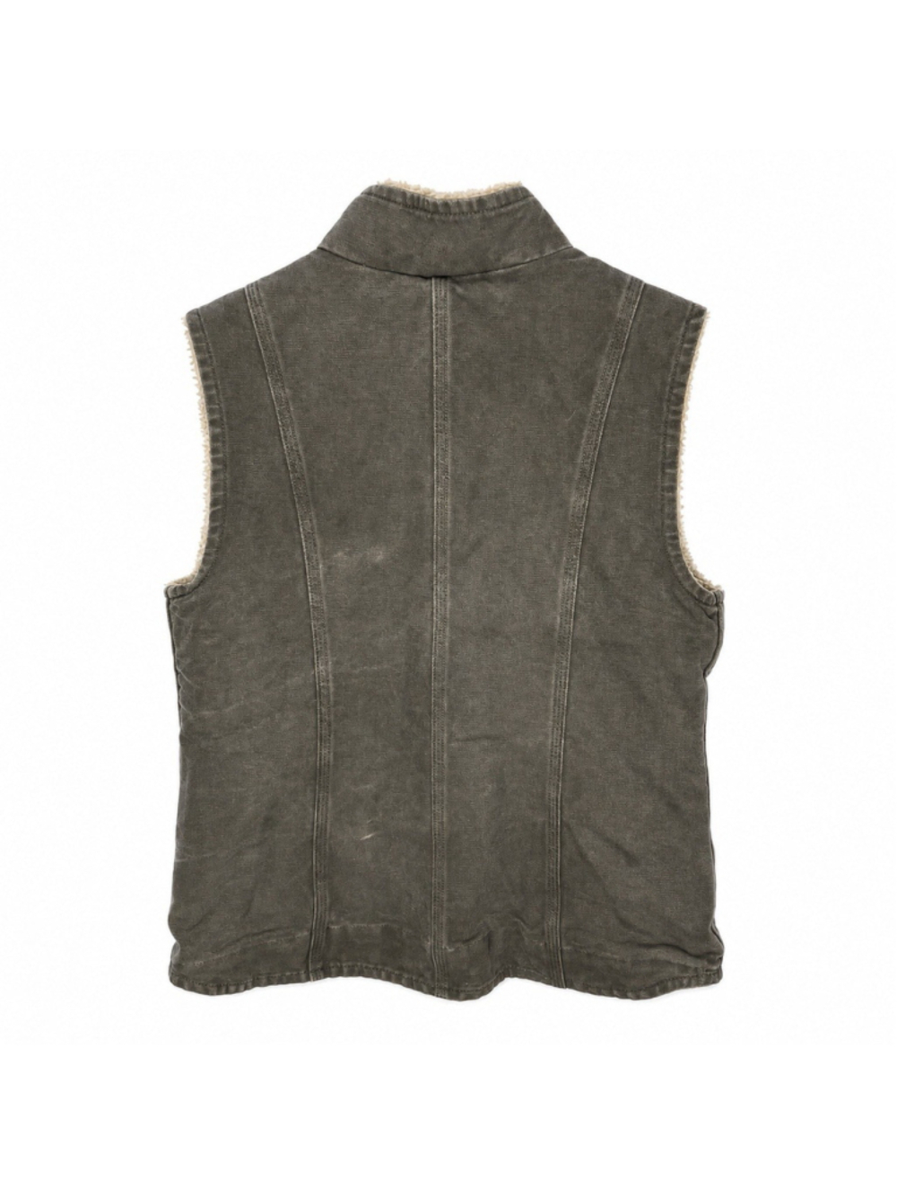 Carhartt Sherpa Lined Utility Workwear Vest Women’s Medium 8 - 10 Full Zip Gray - Picture 2 of 7